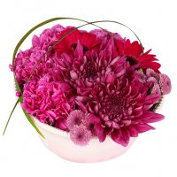 Lågt rosa arrangemang - Dekorationer - Skicka blommor och presenter i %city%